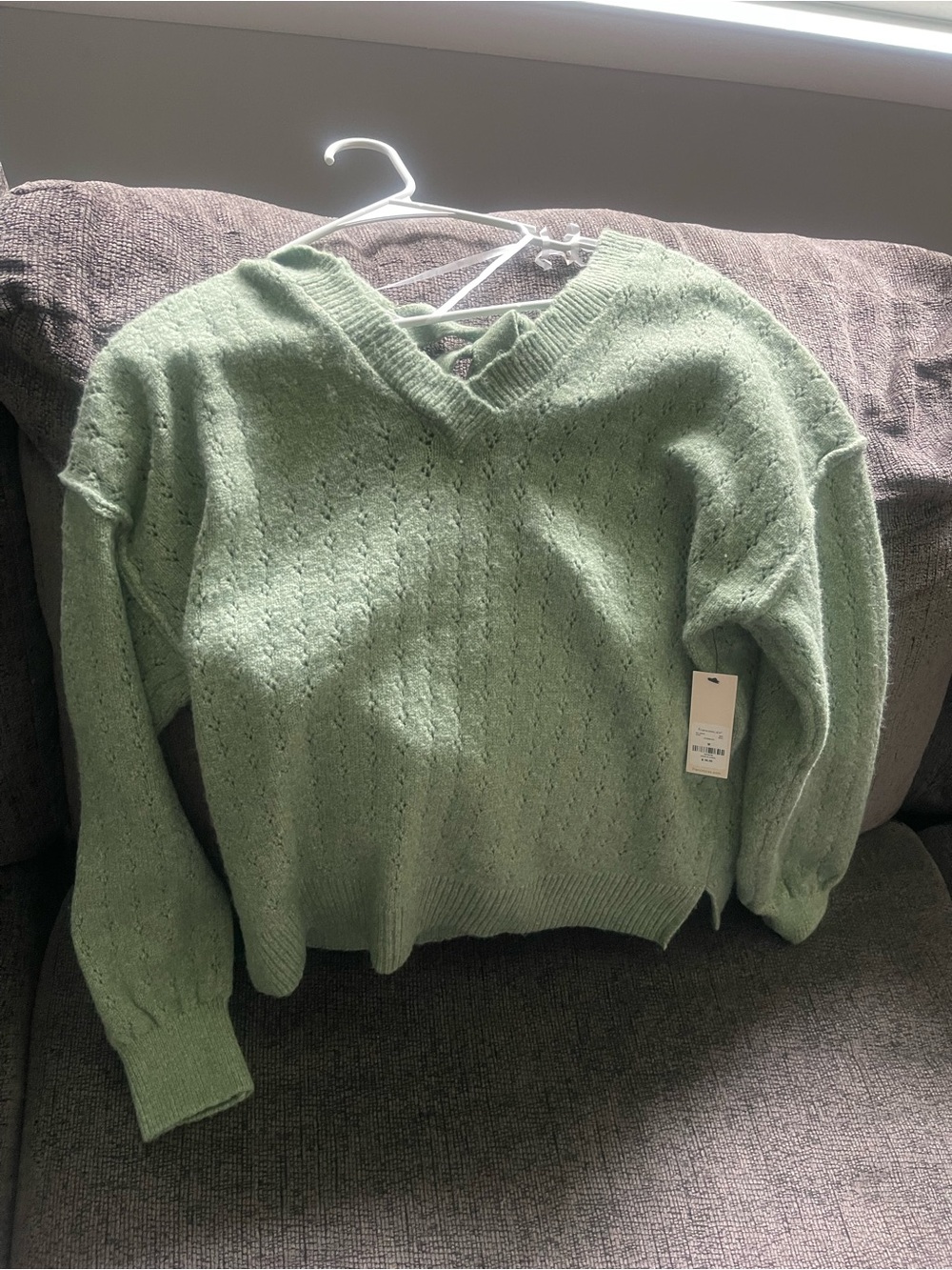 Soft V-Neck Sage green Sweater
